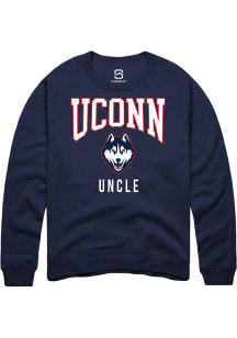 Summit Sportswear UConn Huskies Mens Navy Blue Uncle Long Sleeve Crew Sweatshirt