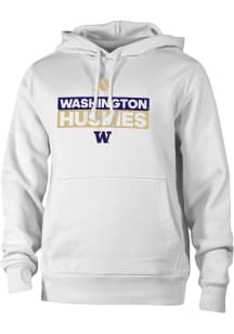 Adidas Washington Huskies Mens White Heat Seal Fleece Long Sleeve Hoodie