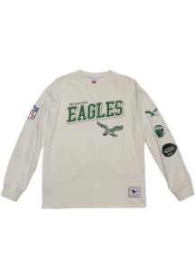 Mitchell and Ness Philadelphia Eagles White Dusted Collection Training Camp Long Sleeve Fashion T..