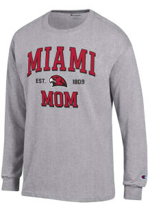 Champion Miami RedHawks Grey EST Date Mom Jersey Long Sleeve T Shirt