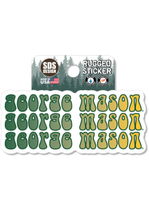 George Mason University 3.5in Bubble Text Rugged Stickers - Green