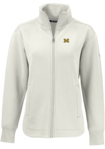 Cutter and Buck Michigan Wolverines Womens White Roam Light Weight Jacket