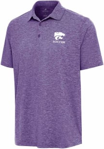 Antigua K-State Wildcats Mens Purple Soccer Par 3 Short Sleeve Polo