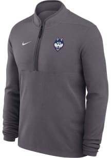 Nike UConn Huskies Mens Grey Victory Long Sleeve Qtr Zip Pullover