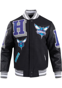 Mens Charlotte Hornets Pro Standard Mens Mash Up Wool Heavyweight Jacket - Black