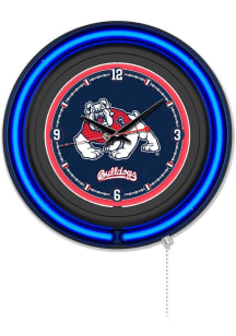 Fresno State Bulldogs Double Neon Wall Clock