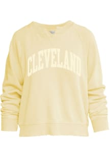 Cleveland Womens Yellow Wordmark Crew Sweatshirt