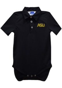 Vive La Fete Alabama State Hornets Baby Black Team Short Sleeve One Piece Polo