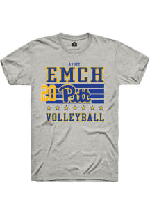 Abbey Emch Pitt Panthers Ash NIL Striped Short Sleeve Player T Shirt