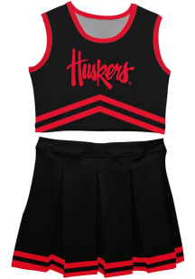 Vive La Fete Nebraska Cornhuskers Girls Black Team Logo Set Cheer