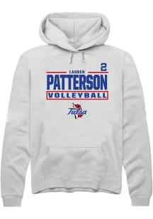 Lauren Patterson Tulsa Golden Hurricane Mens White NIL Stacked Box Player Hood