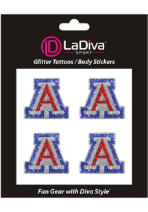 Arizona Wildcats Silver A Glitter Tattoo