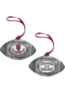 Indiana Hoosiers 2-Sided 2025 Perfect Season Nat Champ Pewter Football Ornament - Silver
