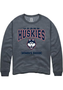 Summit Sportswear UConn Huskies Mens Grey Women's Soccer Long Sleeve Crew Sweatshirt