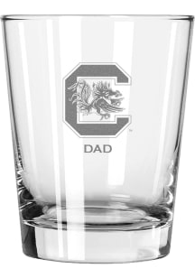 South Carolina Gamecocks Dad 15oz Rock Glass - White