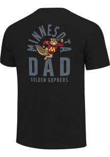 Minnesota Golden Gophers Black Mascot Overlay Dad Short Sleeve T Shirt