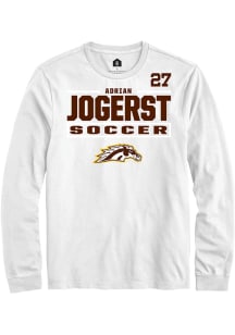 Adrian Jogerst Western Michigan Broncos White NIL Stacked Box Long Sleeve Player T Shirt