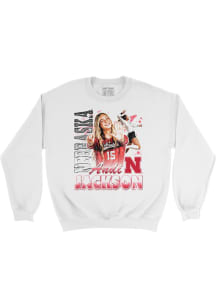 Andi Jackson Nebraska Cornhuskers Mens White 90s Retro Crew Player Crew
