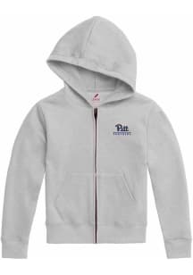 Pitt Panthers Youth Grey Heather Team Logo Long Sleeve Full Zip Jacket
