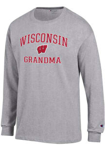 Champion Wisconsin Badgers Grey Grandma Jersey Long Sleeve T Shirt