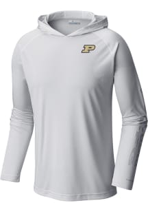 Columbia Purdue Boilermakers Mens White Heat Seal Terminal Tackle Hood