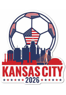 Kansas City Skyline World Cup Soccer Stickers - Navy Blue