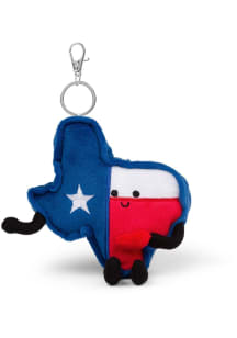 Texas State Shape Bag Charm Keychain Plush - Blue
