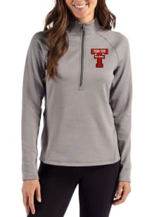 Cutter and Buck Texas Tech Red Raiders Womens Graphite Pehastin Qtr Zip