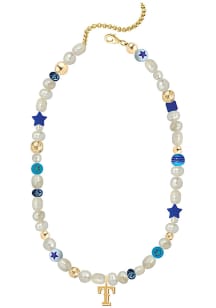 Bijoux Sport Texas Rangers The Pearl Bead Logo Charm Womens Necklace