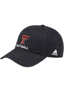 Adidas Texas Tech Red Raiders Softball Washed Slouch Adjustable Hat - Black