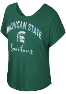 Colosseum Michigan State Spartans Womens Green Reverse Sorcery Short Sleeve T-Shirt