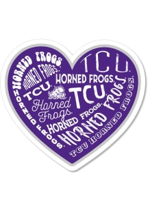 TCU Horned Frogs 3.5" Heart Rugged Stickers - Purple