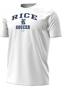 Under Armour Rice Owls White Soccer Performance Short Sleeve T Shirt