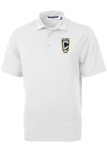 Cutter and Buck Columbus Crew Mens White Virtue Eco Pique Short Sleeve Polo