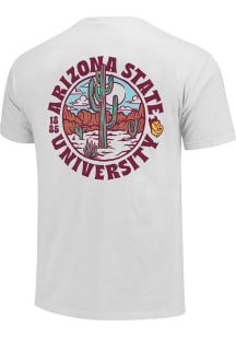 Arizona State Sun Devils White Thick Lined Desert Short Sleeve T Shirt