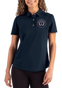 Cutter and Buck Philadelphia Union Womens Navy Blue Advantage Short Sleeve Polo Shirt
