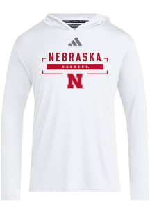 Adidas Nebraska Cornhuskers Mens White D4T Hood