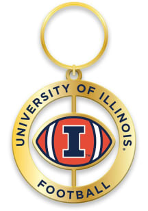 Illinois Fighting Illini Football Spinner Keychain - Orange