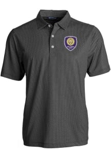 Cutter and Buck Orlando City SC Mens Black Pike Symmetry Short Sleeve Polo