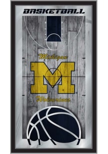 Michigan Wolverines Basketball Hanging Back Bar Mirror