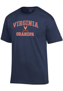 Champion Virginia Cavaliers Navy Blue Grandpa Jersey Short Sleeve T Shirt