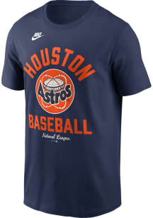 Nike Houston Astros Navy Blue Cooperstown Arched Name Baseball Short Sleeve T Shirt