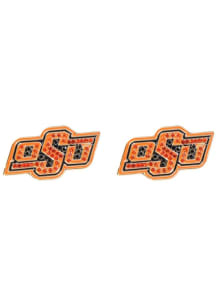 Oklahoma State Cowboys Pave Logo Stud Womens Earrings
