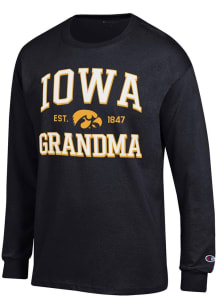 Champion Iowa Hawkeyes Black Est. Date Grandma Jersey Long Sleeve T Shirt