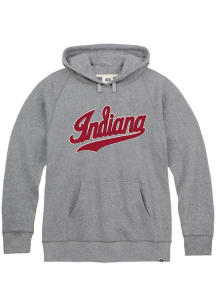 Rally Indiana Hoosiers Mens Grey Indiana Script Fashion Hood