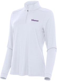 Antigua Minnesota Vikings Womens White Wordmark Intent Qtr Zip