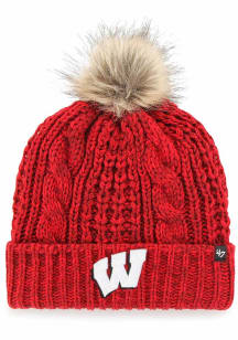 47 Wisconsin Badgers Red Meeko Cuff Womens Knit Hat
