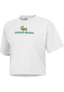 ComfortWash George Mason University Womens White Boxy Short Sleeve T-Shirt