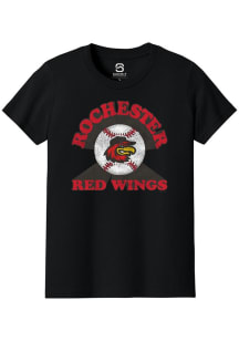 Summit Sportswear Rochester Red Wings Youth Black Soft Arch Short Sleeve T-Shirt