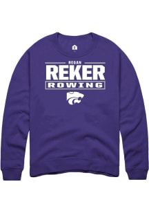 Regan Reker K-State Wildcats Mens Purple NIL Stacked Box Player Crew